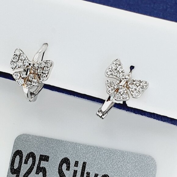 925 Sterling Silver CZ Stud Earrings for Women/Girl, US925P1253 - Picture 1 of 6